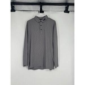 PXG Golf Polo Shirt Mens Medium Grey Long Sleeve Rayon Collared Performance